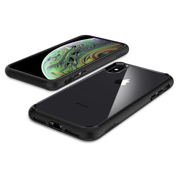 Spigen Ultra Hybrid Matte iPhone X/Xs hátlap, tok, fekete