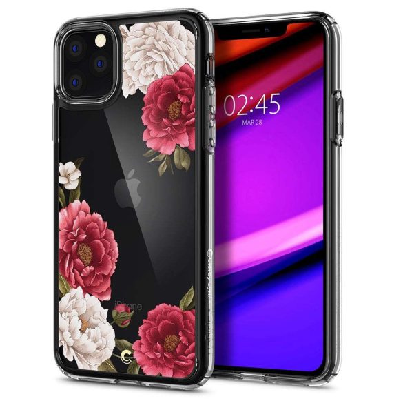 Spigen Ciel iPhone 11 Pro rózsa mintás hátlap, tok, átlátszó