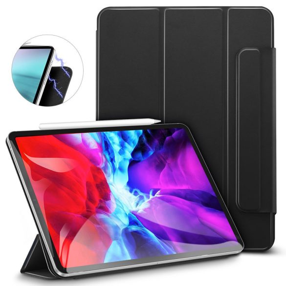 ESR Rebound Magnetic iPad Pro 12.9 (2018/2020) oldalra nyíló smart tok, fekete