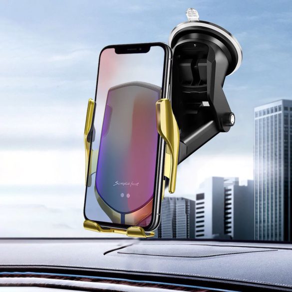 Tech-Protect Car Mount Air Vent Wireless Charger univerzális autós telefon tartó, és Qi vezeték nélküli töltő műszerfalra, szélvédőre, arany