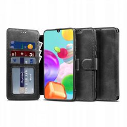   Tech-Protect Wallet Samsung Galaxy M21 eredeti bőr, oldalra nyíló tok, fekete