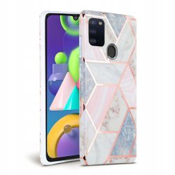   Tech-Protect Marble Samsung Galaxy A21s hátlap, tok, márvány mintás, rózsaszín