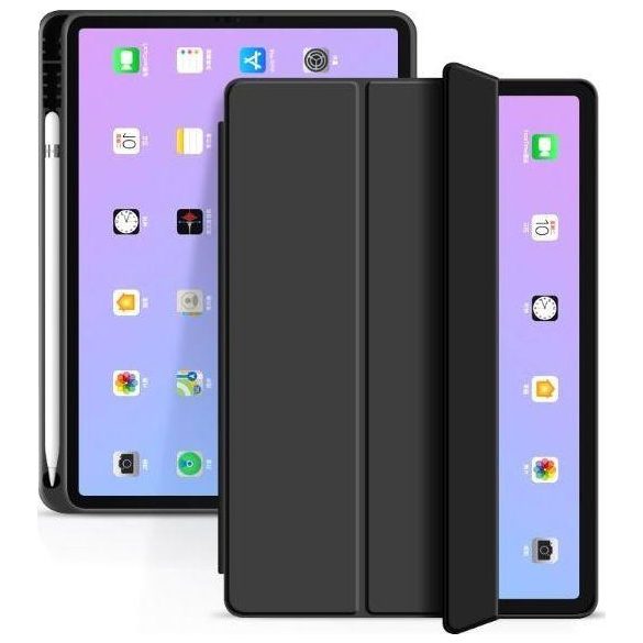 Tech-Protect Smartcase Pen iPad Air 4 (2020) oldalra nyíló okos tok, fekete