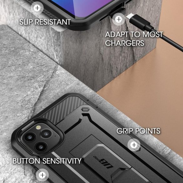 Supcase Unicorn Beetle iPhone 12 Pro Max vízálló, ütésálló tok és előlap , fekete