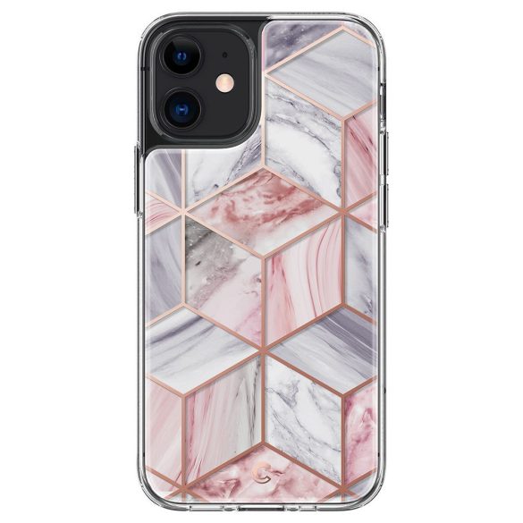 Spigen Cyrill Cecile Marble iPhone 12 Mini márvány mintás hátlap, tok, rózsaszín