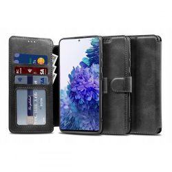   Tech-Protect Wallet Samsung Galaxy S20 FE ökobőr, oldalra nyíló tok, fekete