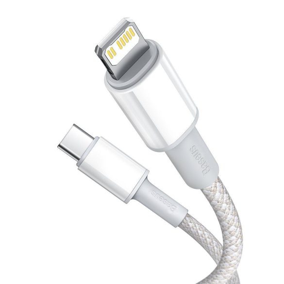 Baseus PD 20W USB-C/Lightning adat- és töltőkábel, 2m, fehér