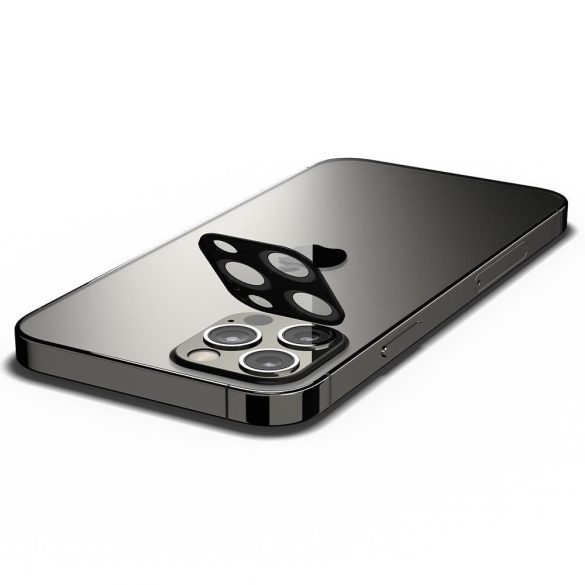 Spigen iPhone 12 kameravédő üvegkeret (tempered glass), fekete