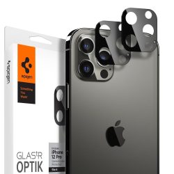   Spigen iPhone 12 Pro kameravédő üvegkeret (tempered glass), fekete