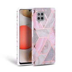   Tech-Protect Marble Samsung Galaxy A42 hátlap, tok, márvány mintás, rózsaszín