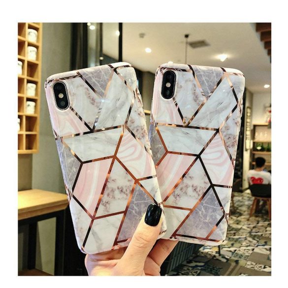 Tech-Protect Marble Samsung Galaxy A42 hátlap, tok, márvány mintás, rózsaszín