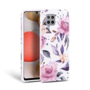  Tech-Protect Floral Samsung Galaxy A42 hátlap, tok, mintás, fehér