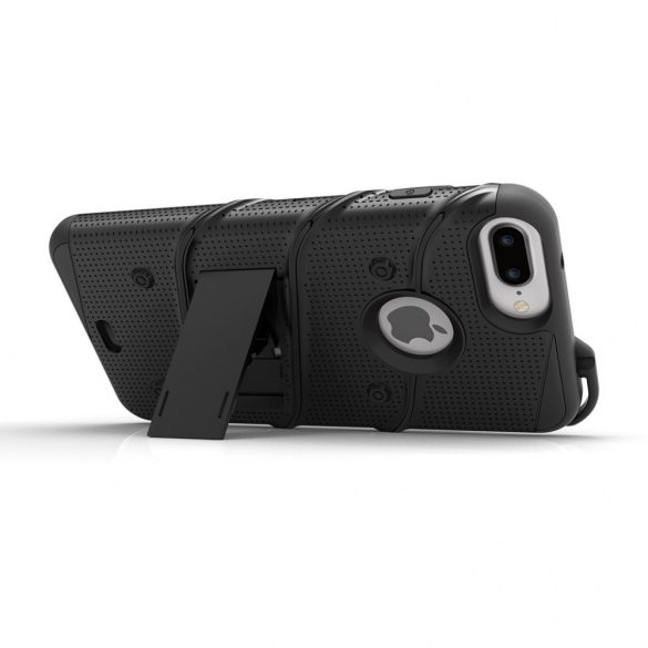 Zizo Bolt Cover iPhone 6S Plus/7 Plus/8 Plus ütésálló hátlap, tok és edzett üvegfólia, fekete