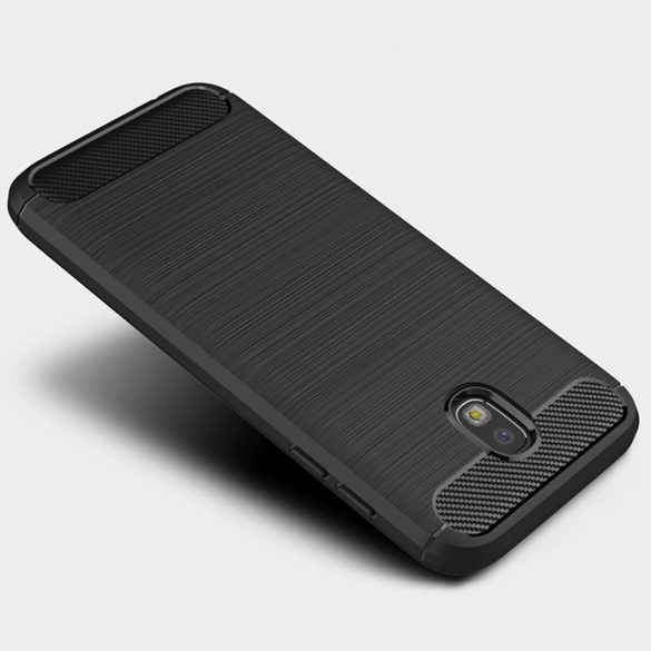 Carbon Case Flexible Samsung Galaxy J7 hátlap, tok, fekete