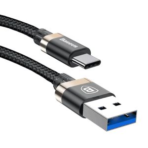 Baseus Golden Belt CATGB-A1V USB/USB-C adat- és töltőkábel 3A, 1,5m, arany