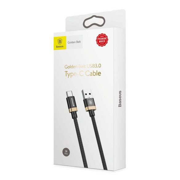 Baseus Golden Belt CATGB-A1V USB/USB-C adat- és töltőkábel 3A, 1,5m, arany