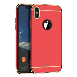   iPaky 3 in 1 iPhone X/Xs 3 Piece Design elő-hátlap tok, piros