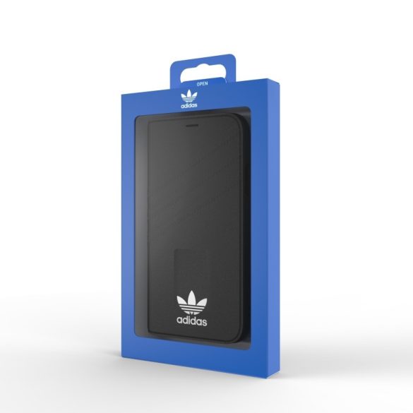 Adidas Originals Booklet Suede iPhone X/Xs oldalra nyíló tok, fekete-fehér