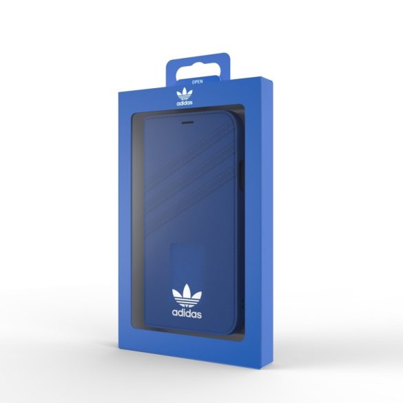 Adidas Originals Gazelle Booklet iPhone X/Xs oldalra nyíló tok, kék-fehér