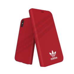   Adidas Originals Gazelle Booklet iPhone X/Xs oldalra nyíló tok, piros-fehér