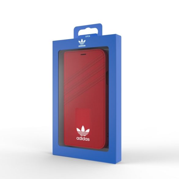 Adidas Originals Gazelle Booklet iPhone X/Xs oldalra nyíló tok, piros-fehér