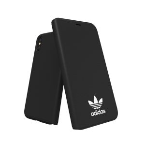 Adidas Original New Basics Booklet iPhone X/Xs oldalra nyíló tok, fekete