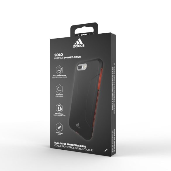 Adidas Performance Solo iPhone 6 Plus/7 Plus /8 Plus ütésálló hátlap, tok, fekete-piros