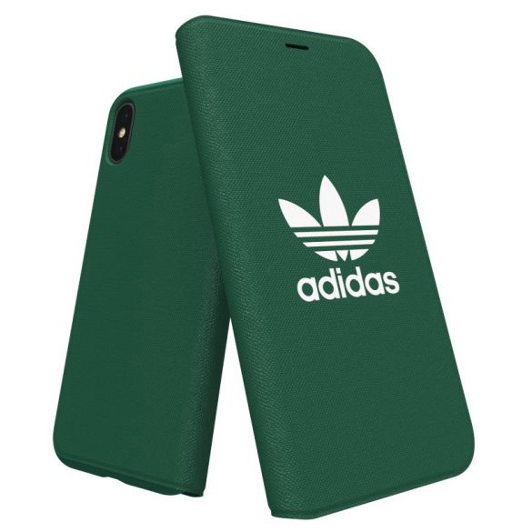 Adidas Original Adicolor Booklet iPhone X/Xs oldalra nyíló tok, zöld