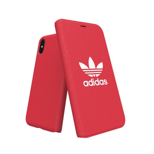 Adidas Originals Adicolor Booklet iPhone X/Xs oldalra nyíló tok, piros