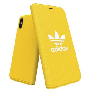 Adidas Original Adicolor Booklet iPhone X/Xs oldalra nyíló tok, sárga