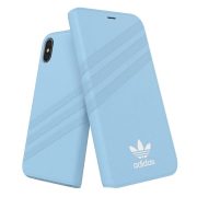  Adidas Original Booklet Case Gazelle iPhone X/Xs oldalra nyíló tok, világoskék