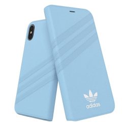   Adidas Original Booklet Case Gazelle iPhone X/Xs oldalra nyíló tok, világoskék