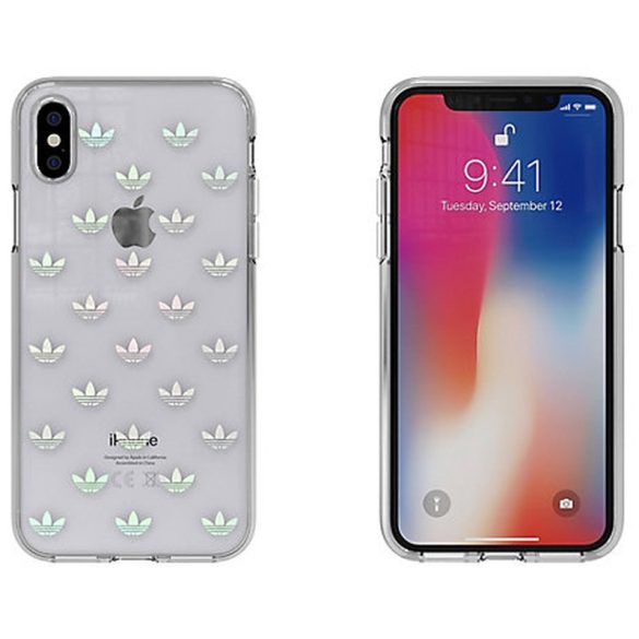 Adidas Original Clear Snap Case iPhone X/Xs hátlap, tok, átlátszó-színes