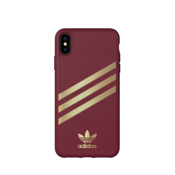 Adidas Original Gazelle iPhone Xs Max hátlap, tok, bordó-arany