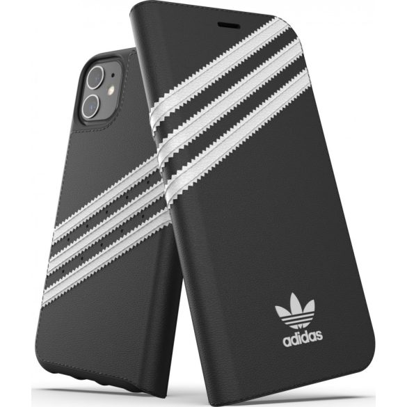 Adidas Original Booklet Case iPhone 11 Pro Max oldalra nyíló tok, fekete-fehér