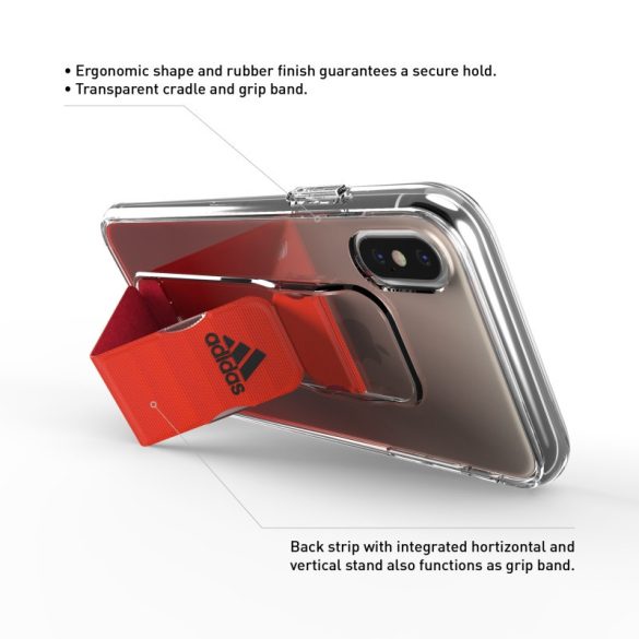 Adidas SP Clear Grip Case iPhone X/Xs hátlap, tok, piros