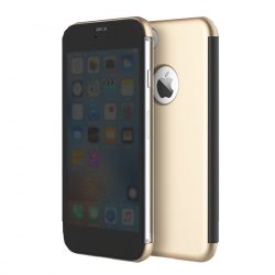 Rock iPhone 7 Plus DR.V Series oldalra nyíló tok, arany