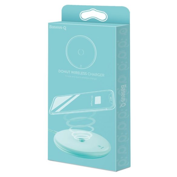 Baseus Donut Wireless Charger Charming Qi Charger Pad with USB Cable, kék