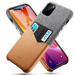   ESR iPhone 11 Pro Max Metro Wallet hátlap tok, kártyatartóval, szürke-barna