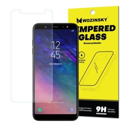   Wozinsky Samsung Galaxy A6 (2018) kijelzővédő edzett üvegfólia (tempered glass) 9H keménységű (nem teljes kijelzős 2D sík üvegfólia), átlátszó