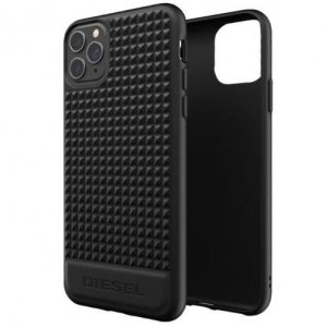 Diesel Moulded Case Premium Leather Studs iPhone 11 Pro Max hátlap, tok, fekete