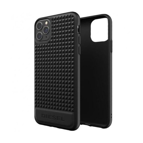 Diesel Moulded Case Premium Leather Studs iPhone 11 Pro Max hátlap, tok, fekete