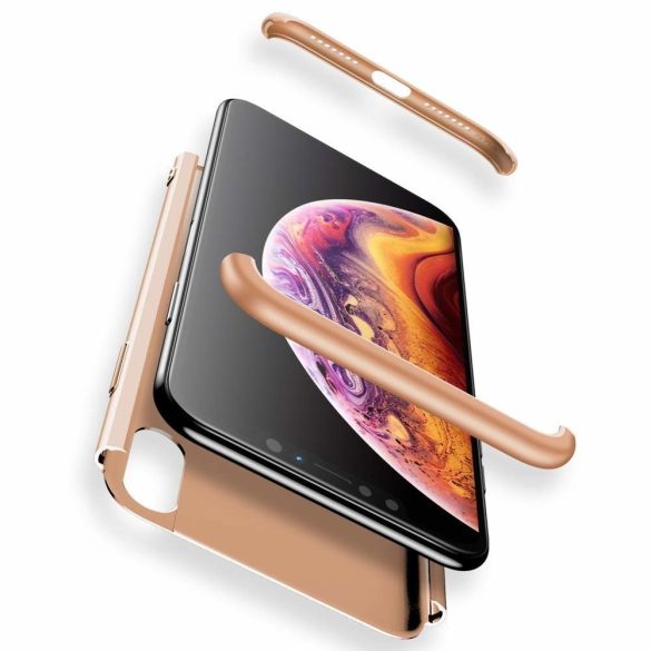 Full Body Case 360 iPhone Xs Max, hátlap, tok, arany