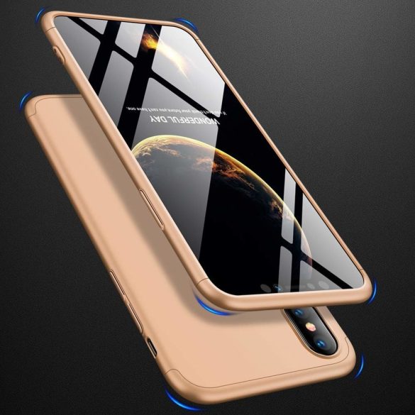 Full Body Case 360 iPhone Xs Max, hátlap, tok, arany