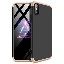 Full Body Case 360 iPhone Xs Max, hátlap, tok, fekete-arany