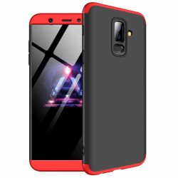   Full Body Case 360 Samsung Galaxy A6 Plus (2018), hátlap, tok, fekete-piros