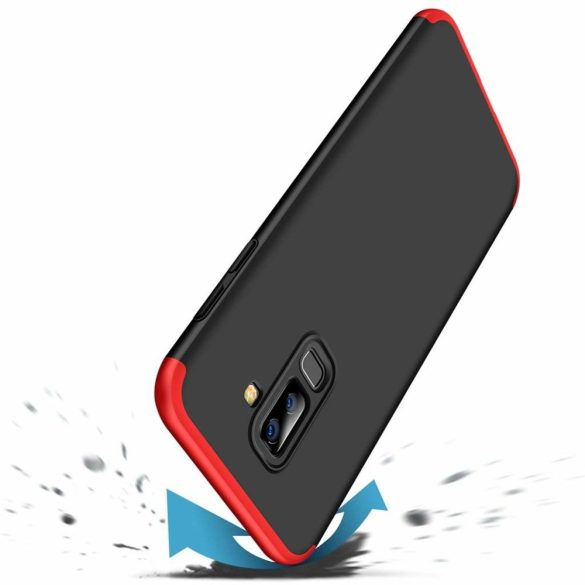 Full Body Case 360 Samsung Galaxy A6 Plus (2018), hátlap, tok, fekete-piros