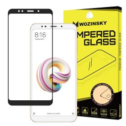   Wozinsky Xiaomi Redmi 5 Plus / Redmi Note 5 (egy-kamerás) 5D Full Glue teljes kijelzős edzett üvegfólia (tempered glass) 9H keménységű, tokbarát, fekete