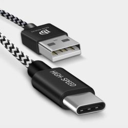   Dux Ducis K-One USB USB-C adat- és töltőkábel, 2.1A, 3m, fekete