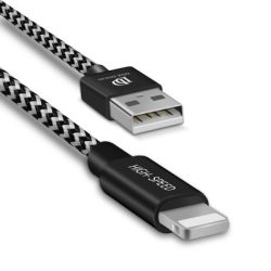   Dux Ducis K-One USB Lightning adat- és töltőkábel, 2.1A, 3m, fekete
